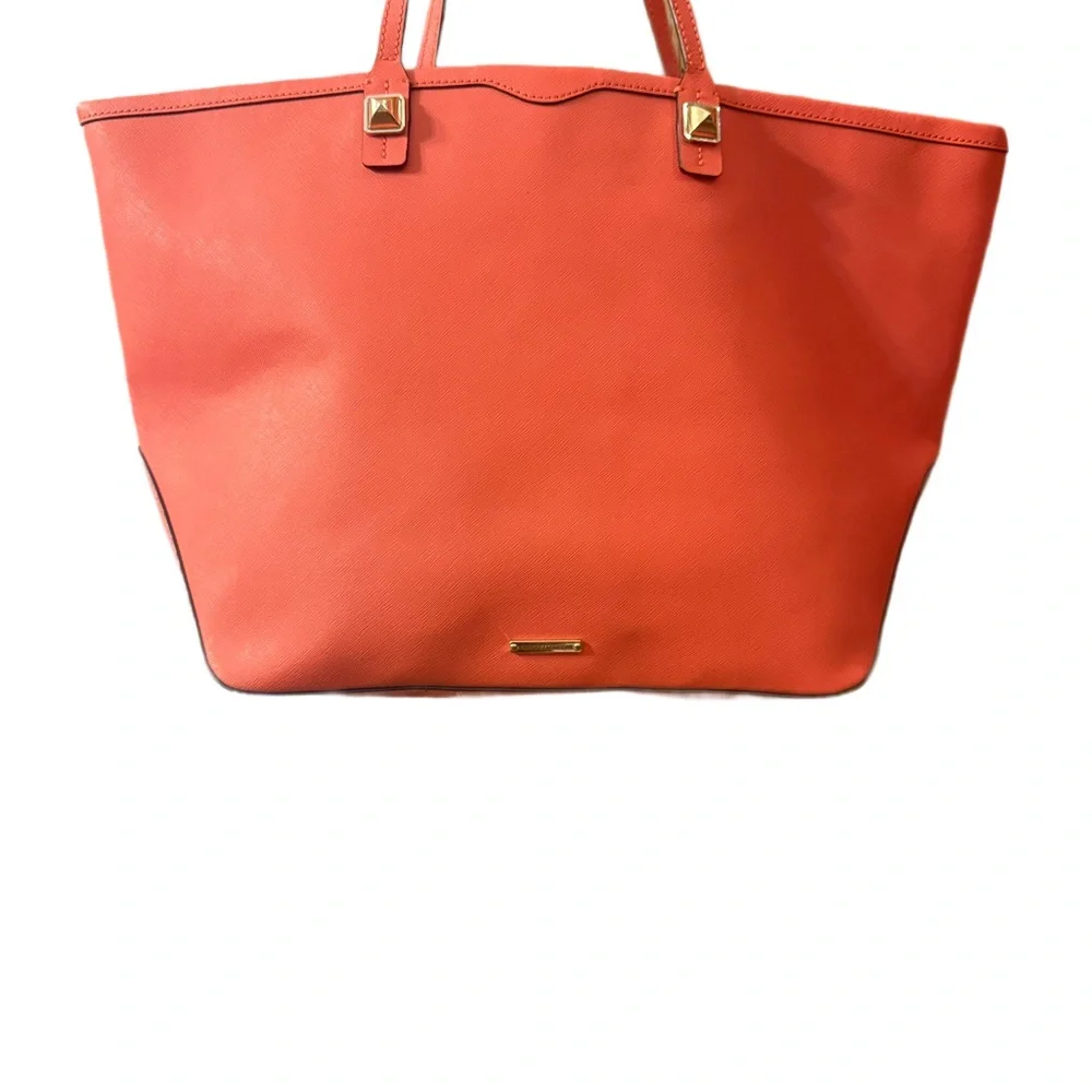 Rebecca Minkoff Everywhere Leather Vibrant Coral Tote - Picture 2 of 16